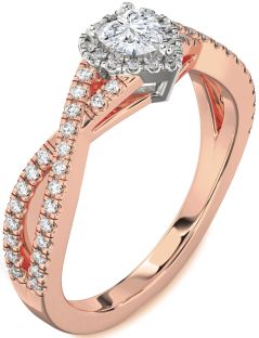 Diamond White Rose Gold Heart Pave Promise Ring