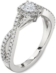 Diamond White Gold Heart Pave Promise Ring