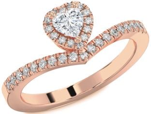 Diamond Rose Gold Heart Promise Ring