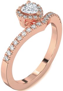Diamond Rose Gold Heart Pave Promise Ring