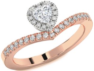 Diamond White Rose Gold Heart Promise Ring