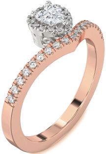 Diamond White Rose Gold Heart Pave Promise Ring