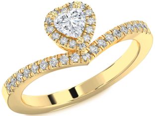 Diamond Gold Heart Promise Ring