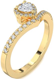 Diamond Gold Heart Pave Promise Ring