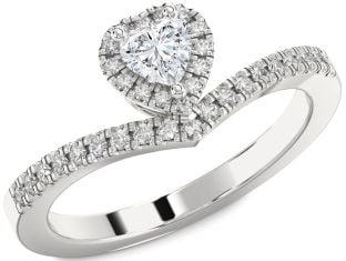 Diamond Platinum Heart Promise Ring
