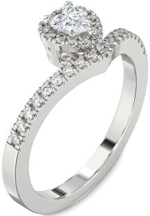 Diamond White Gold Heart Pave Promise Ring