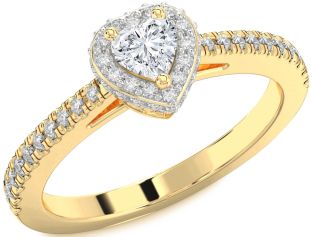 Diamond Gold Heart Promise Ring
