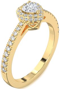 Diamond Gold Heart Pave Promise Ring