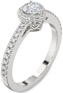 Diamond White Gold Heart Pave Promise Ring