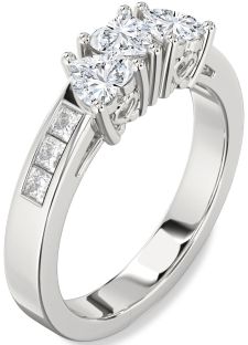 Diamond White Gold Heart Four Stone Ring