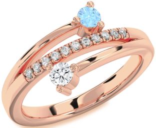 Diamond Rose Gold Round Two Stone Promise Ring