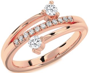 Diamond Rose Gold Round Two Stone Ring