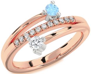 Diamond Platinum & Rose Gold Round Two Stone Promise Ring