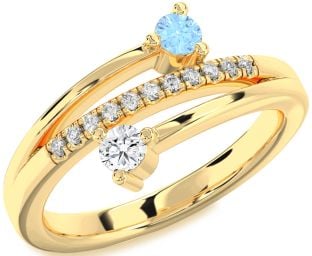 Diamond Gold Round Two Stone Promise Ring