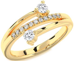 Diamond Gold Round Two Stone Ring