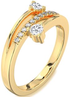 Diamond Gold Round Two Stone Ring