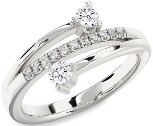 Diamond Platinum Round Two Stone Ring