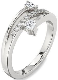 Diamond White Gold Round Two Stone Ring