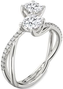 Diamond White Gold Round Two Stone Ring