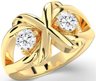 Diamond Gold Round Two Stone Ring