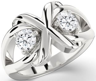 Diamond Platinum Round Two Stone Ring