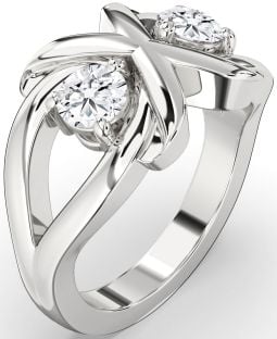 Diamond White Gold Round Two Stone Ring