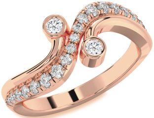 Diamond Rose Gold Round Two Stone Ring