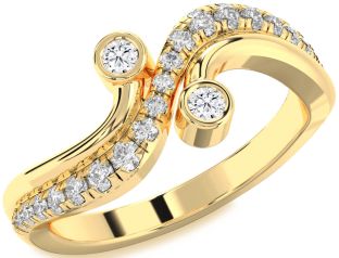 Diamond Gold Round Two Stone Ring