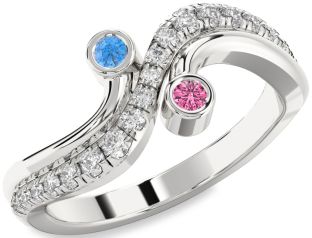 Diamond White Gold Round Two Stone Promise Ring