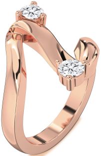 Diamond Rose Gold Round Two Stone Ring