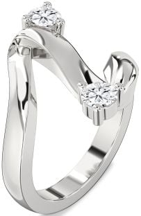 Diamond White Gold Round Two Stone Ring