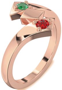 Rose Gold Round Two Stone Promise Ring