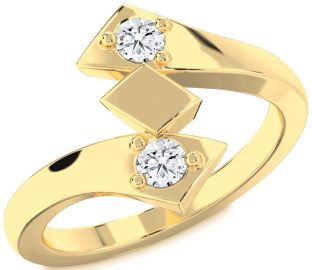 Diamond Gold Round Two Stone Ring
