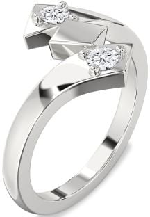Diamond White Gold Round Two Stone Ring