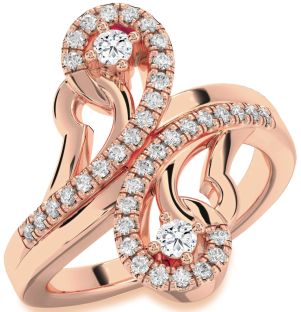 Diamond Rose Gold Round Two Stone Ring