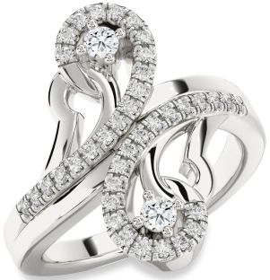 Diamond Platinum Round Two Stone Ring