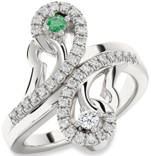 Diamond Platinum Round Two Stone Promise Ring