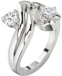 Diamond White Gold Round Two Stone Ring
