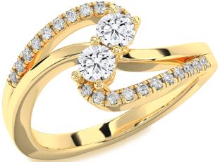 Diamond Gold Round Two Stone Ring