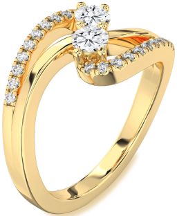 Diamond Gold Round Two Stone Ring