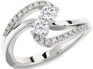 Diamond Platinum Round Two Stone Ring