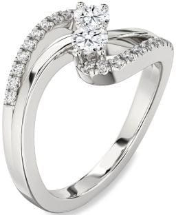 Diamond White Gold Round Two Stone Ring