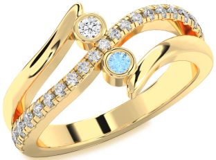 Diamond Gold Round Two Stone Promise Ring