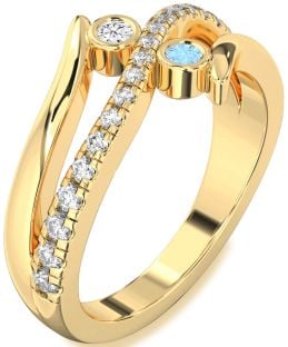 Diamond Gold Round Two Stone Promise Ring