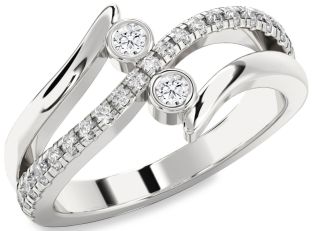 Diamond Platinum Round Two Stone Ring