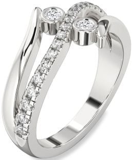 Diamond White Gold Round Two Stone Ring
