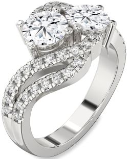 Diamond White Gold Round Two Stone Ring