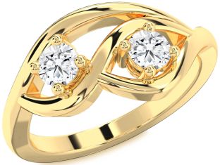 Diamond Gold Round Two Stone Ring