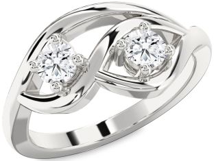 Diamond White Gold Round Two Stone Ring