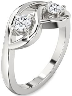 Diamond White Gold Round Two Stone Ring